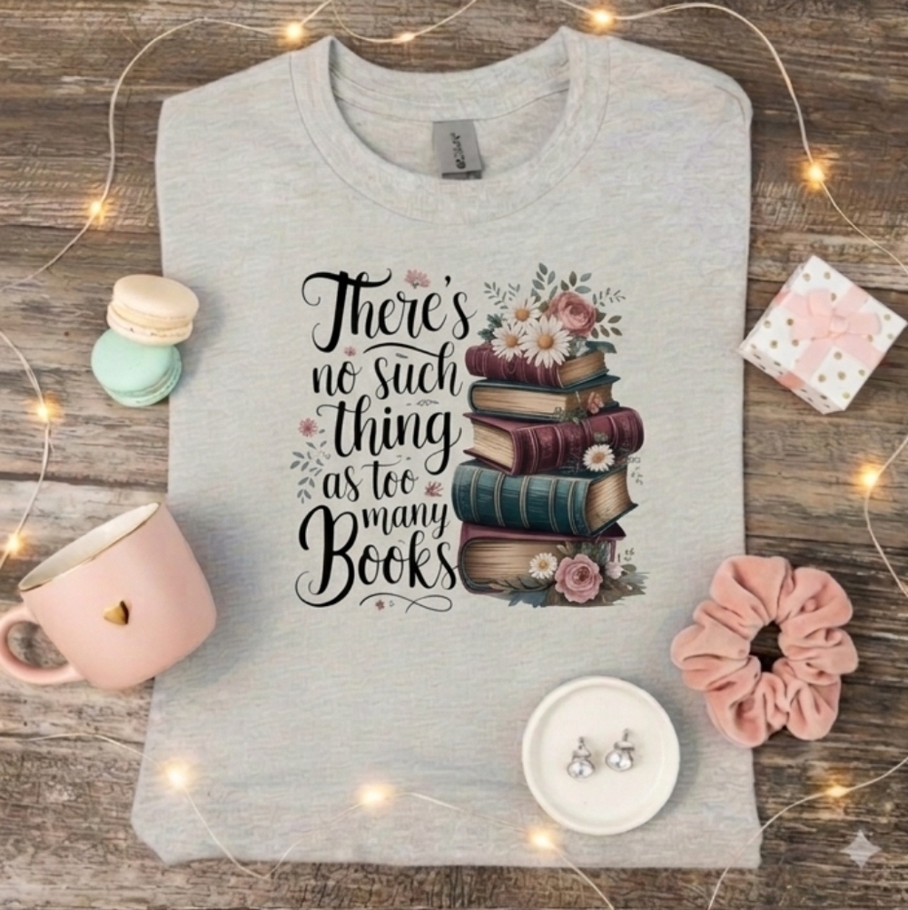 Reading shirt Never Too Many Books reading book read popular trending
